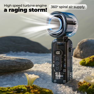 Portable Ice Compress Handheld Fan, 3600mAh USB-C, Quiet & Cool
