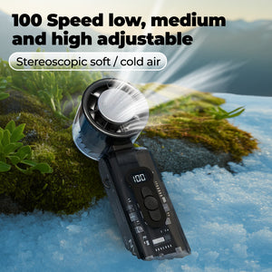 Portable Ice Compress Handheld Fan, 3600mAh USB-C, Quiet & Cool