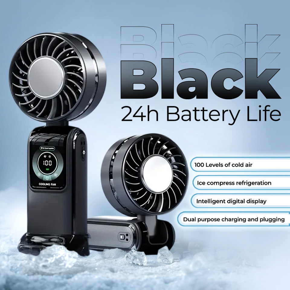 Portable Foldable Mini Fan, 3600mAh USB, Low Noise, Travel-Friendly