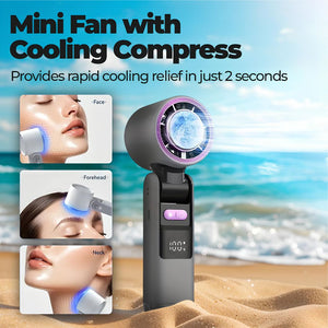 Compact Handheld Fan, 4000mAh USB Rechargeable, Portable & Sleek