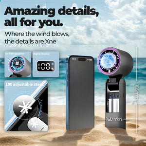 Compact Handheld Fan, 4000mAh USB Rechargeable, Portable & Sleek