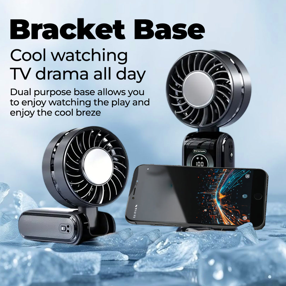 Portable Foldable Mini Fan, 3600mAh USB, Low Noise, Travel-Friendly