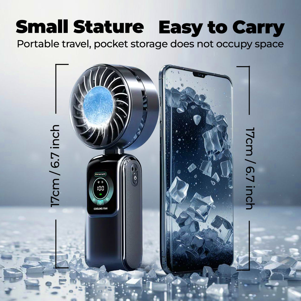 Portable Foldable Mini Fan, 3600mAh USB, Low Noise, Travel-Friendly
