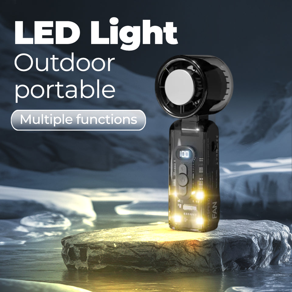 Portable Ice Compress Handheld Fan, 3600mAh USB-C, Quiet & Cool