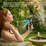 Portable Ice Compress Handheld Fan, 3600mAh USB-C, Quiet & Cool