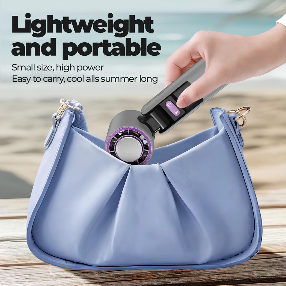Compact Handheld Fan, 4000mAh USB Rechargeable, Portable & Sleek